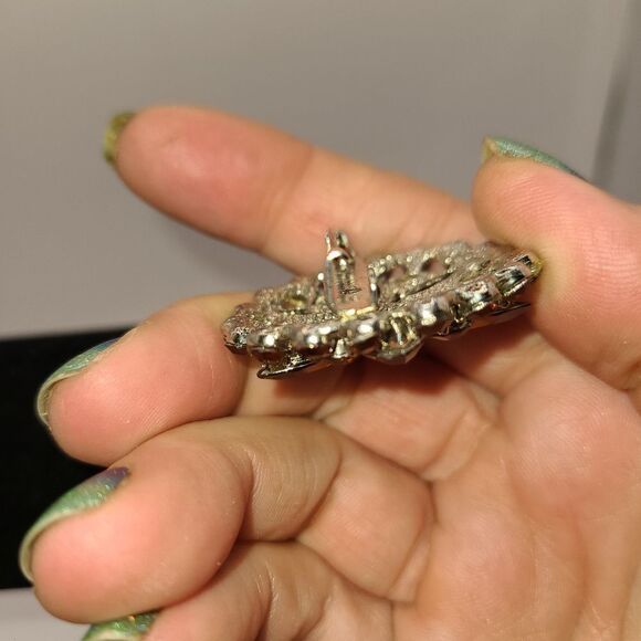 Topaz and Gold Tone Color Brooch - Picture 5 of 6